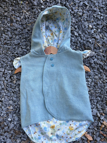 Size 3 Pale blue with blue floral and frills