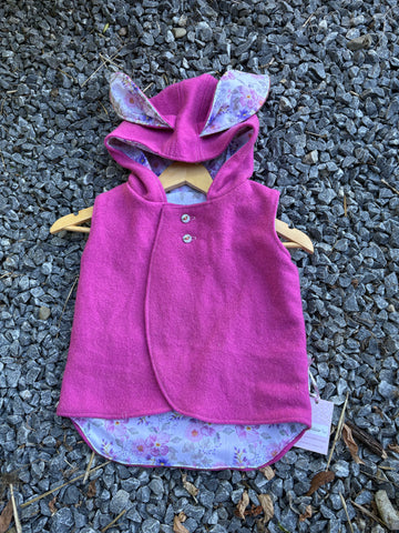 Size 2 Magenta with pastel floral and bunny ears