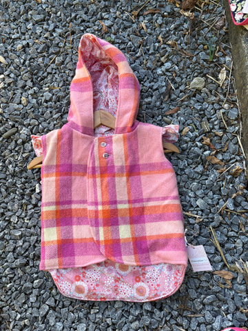 Size 4 Pink and orange tartan with orange floral and frills