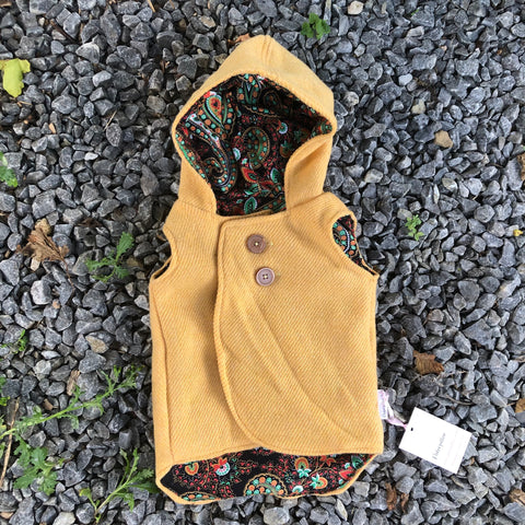 Mustard yellow tartan wool vest