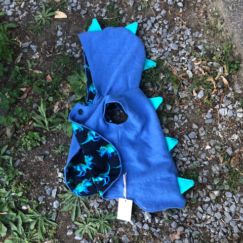 Size 5 Blue with dark blue dino and dino spikes