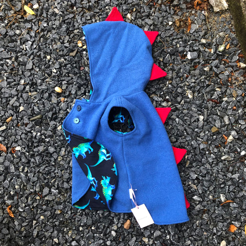 Size 6 Royal blue with dark blue dino and spikes