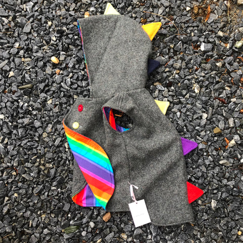 Size 4 Grey with rainbow stripe and spikes
