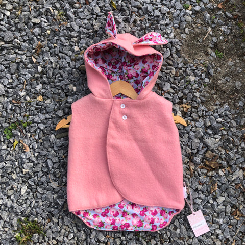 Size 3 Pink with pink roses and bunny ears