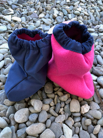 Not-so-Littlies Navy/pink shoe covers