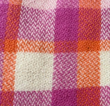 Large Pink, Orange and White Tartan Wool Vest