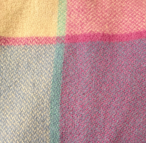 Pink, Blue, Purple and White Tartan Wool Vest