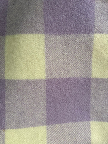 Pale Purple and White Checked Wool Vest