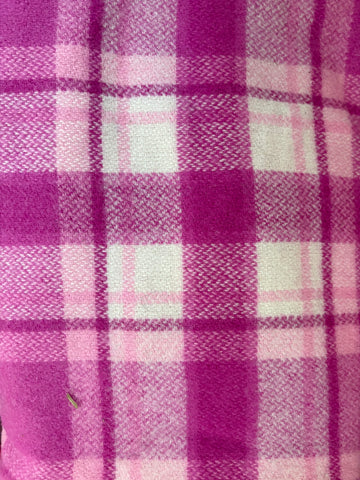 Magenta, Pink and White Tartan Wool Vest