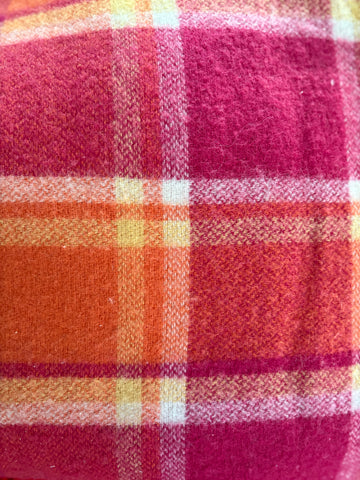 Vibrant Pink, Orange and White Tartan Wool Vest