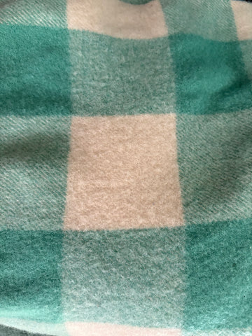 Green and Cream Checked Wool Vest