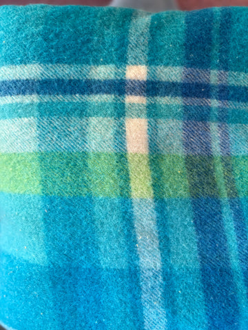 Vibrant Blues and Greens Tartan Wool Vest