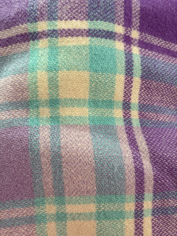 Purple, Teal and White Tartan Wool Vest