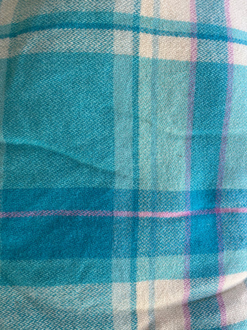 Teal, White and Pink Tartan Wool Vest