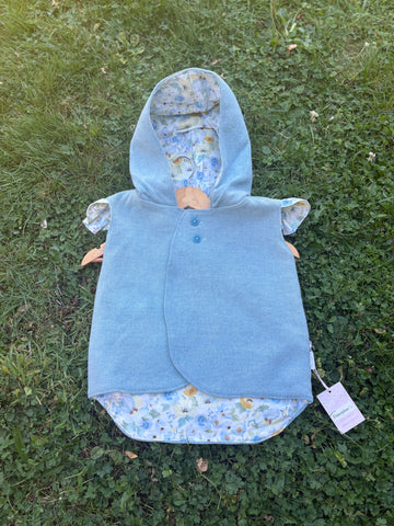 Size 5 Light blue with pastel floral and frills