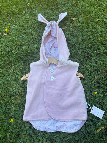 Size 5 Pale pink with peach unicorns and bunny ears