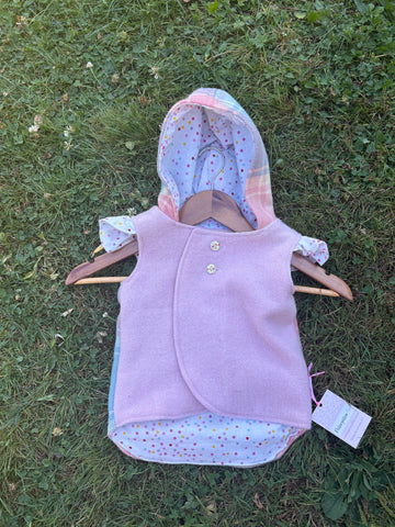 Size 0 Pink and pink/blue tartan with white spots and frills