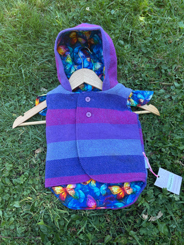 Size 00 Purple striped with butterflies and frills