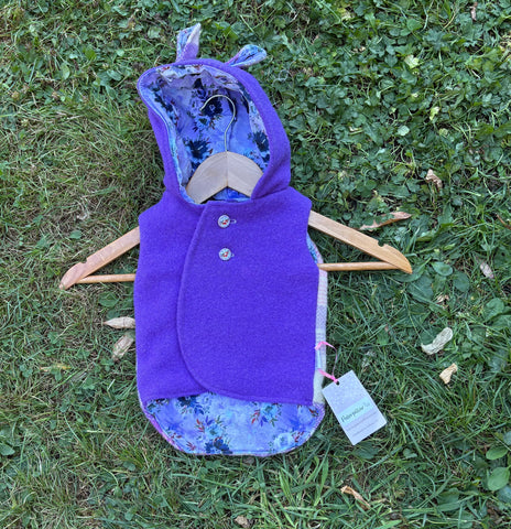 Size 000 Purple and purple tartan with purple floral and teddy ears