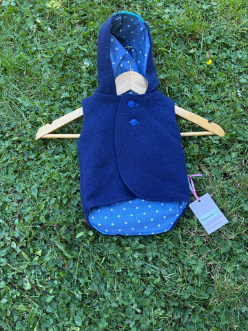Size 000 Navy and electric blue tartan with spots and teddy ears