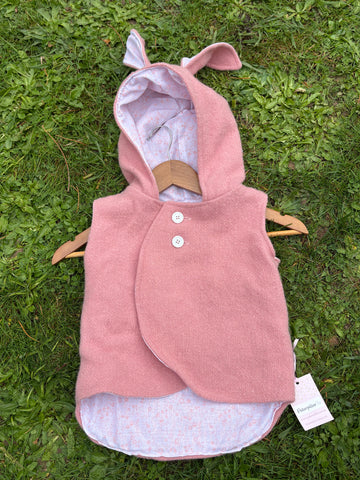 Size 2 Dusty pink with light pink floral and bunny ears