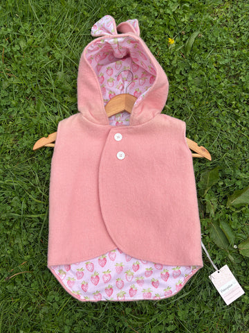 Size 2 Pink with pink strawberries and bunny ears