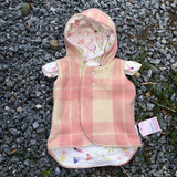 Pale Pink and White Tartan Wool Vest