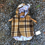 Browns and cream tartan wool vest