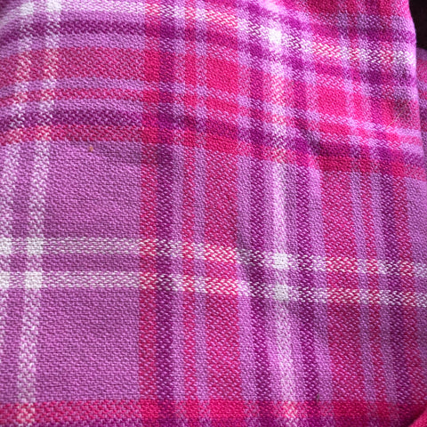 Purples, pinks and white tartan wool vest