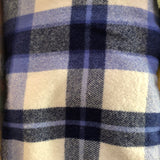Blue and white tartan wool vest
