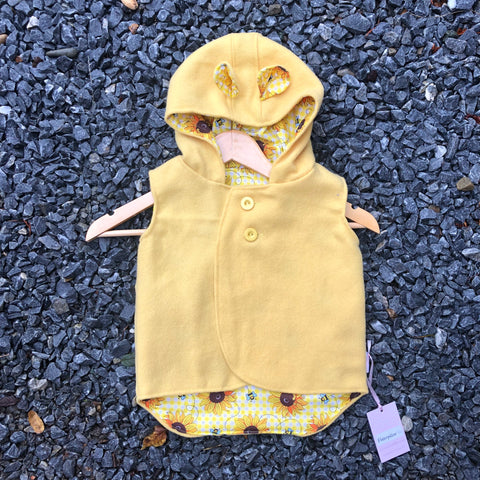 Size 1 Yellow with sunflowers and teddy ears