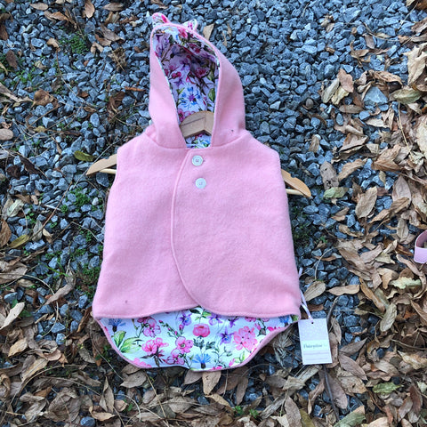 Size 2 Pink with white and pink floral and teddy ears