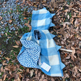 Blue and White Checked Wool Vest