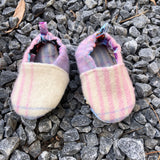 Pink, Blue and White Little Tartan Wool Slippers