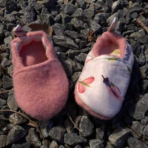 Pale Pink Wool Slippers