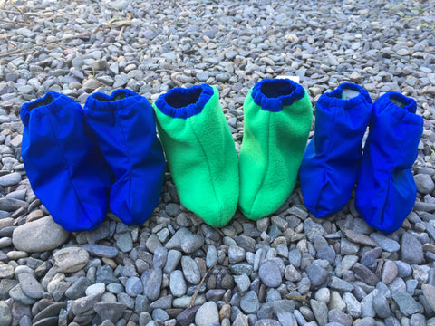 Not-so-Littlies Royal blue/kermit green shoe covers
