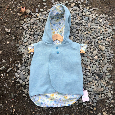 Size 5 Blue with light blue floral and frills